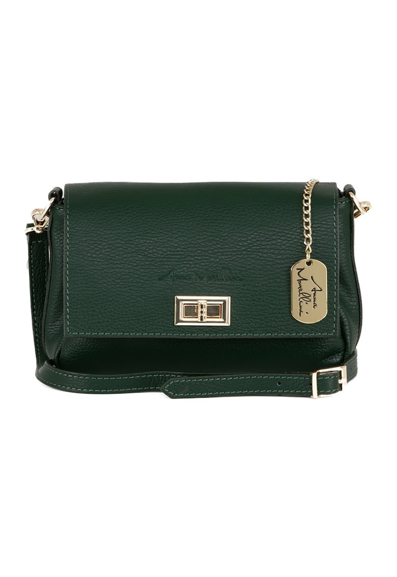 Geanta crossbody din piele cu accesoriu logo