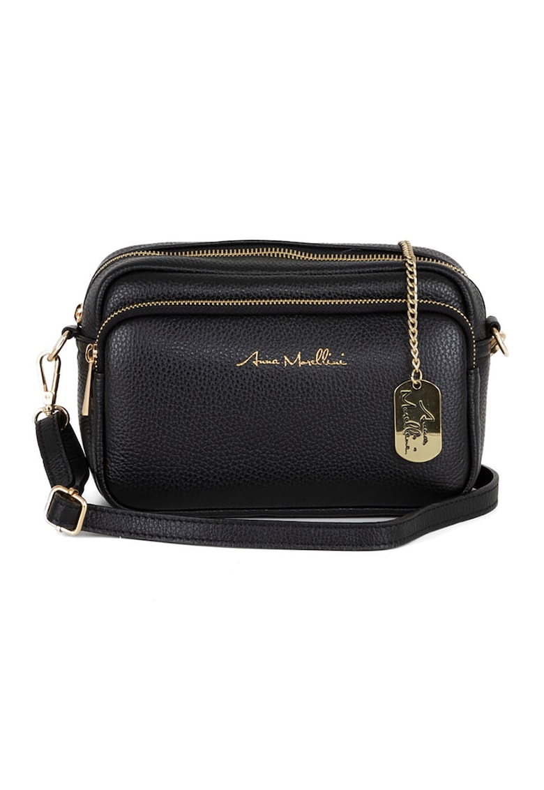 Geanta crossbody din piele cu accesoriu logo