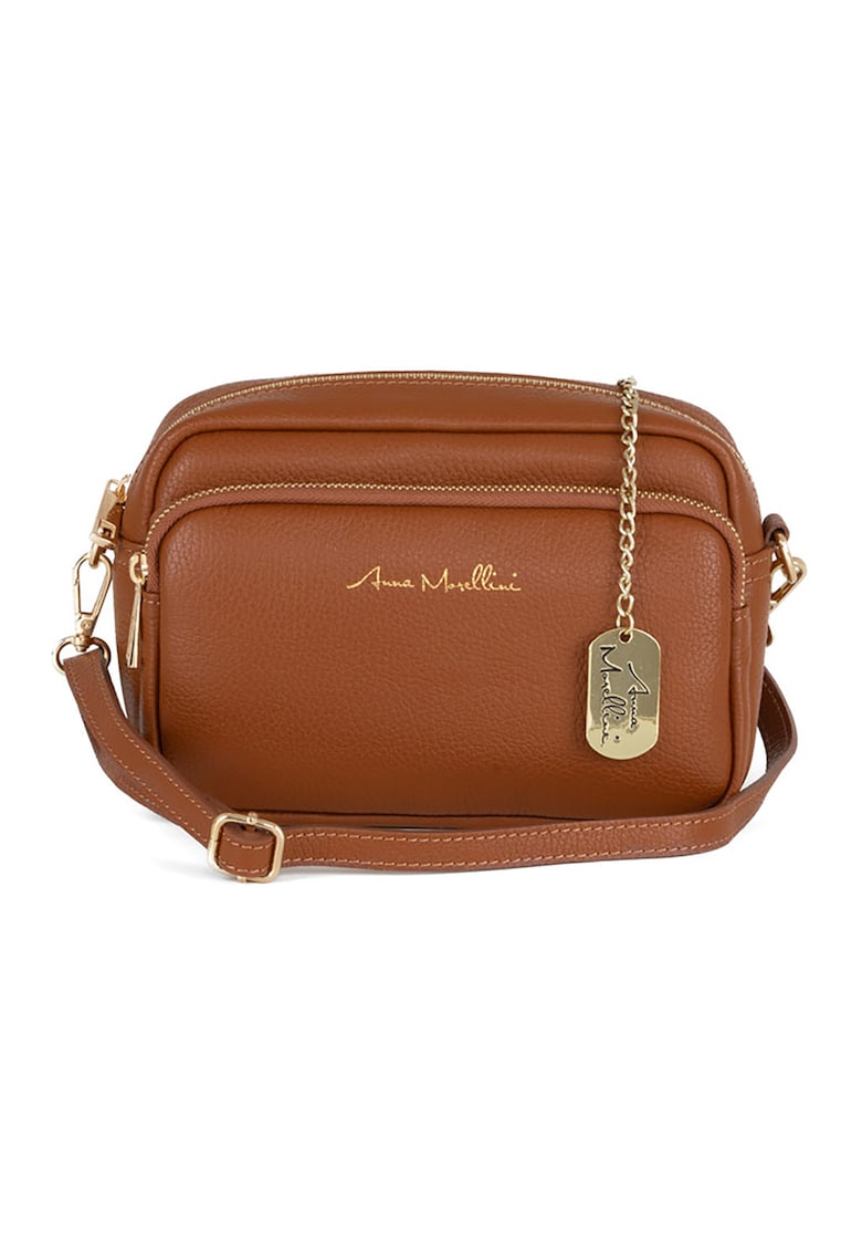 Geanta crossbody din piele cu accesoriu logo