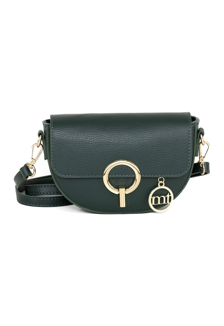 Anna Morellini - Geanta de piele cu bareta de umar si clapa - Verde