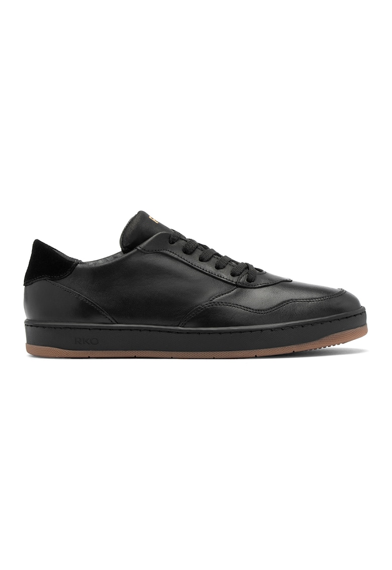 Pantofi sport de piele si piele intoarsa - Negru