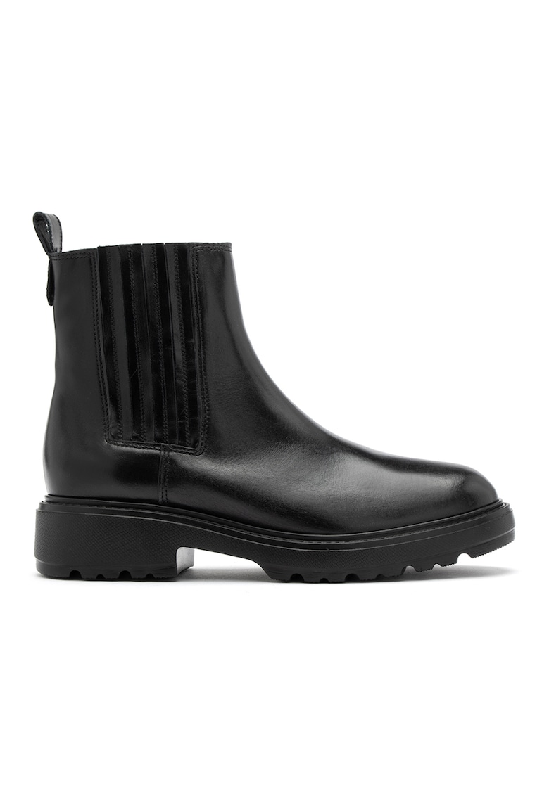 Ghete Chelsea de piele - Negru