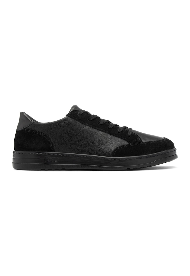 Pantofi sport de piele si piele intoarsa - Negru