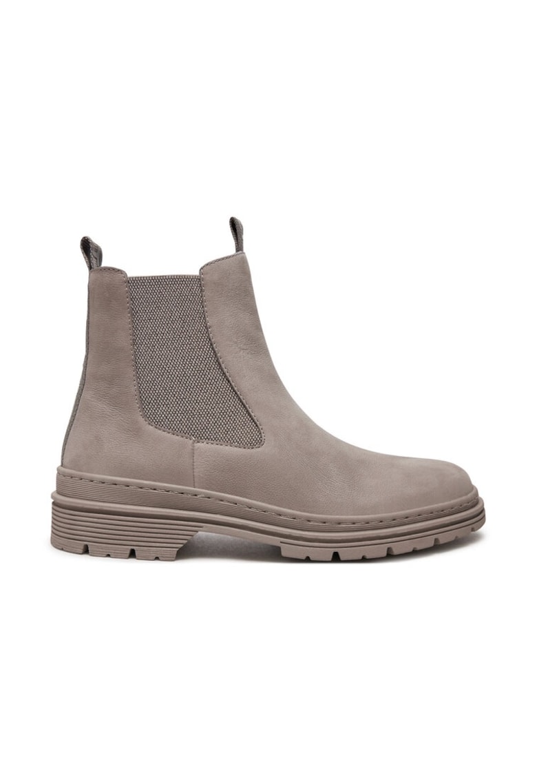 Cizme dama - 304293 - Piele nabuc - Negru - Gri