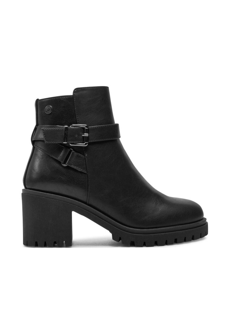 Botine dama - Piele ecologica - Negru -