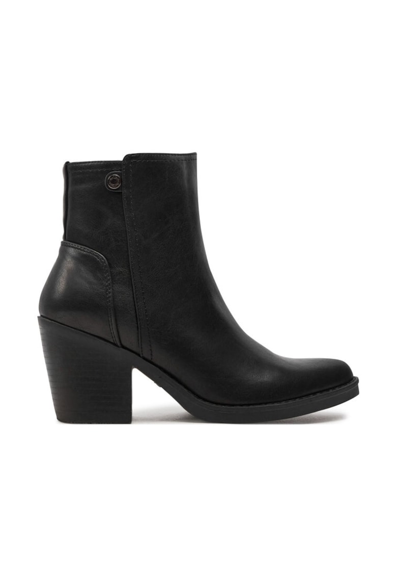 Botine dama - 304331 - Piele ecologica - Negru - Negru