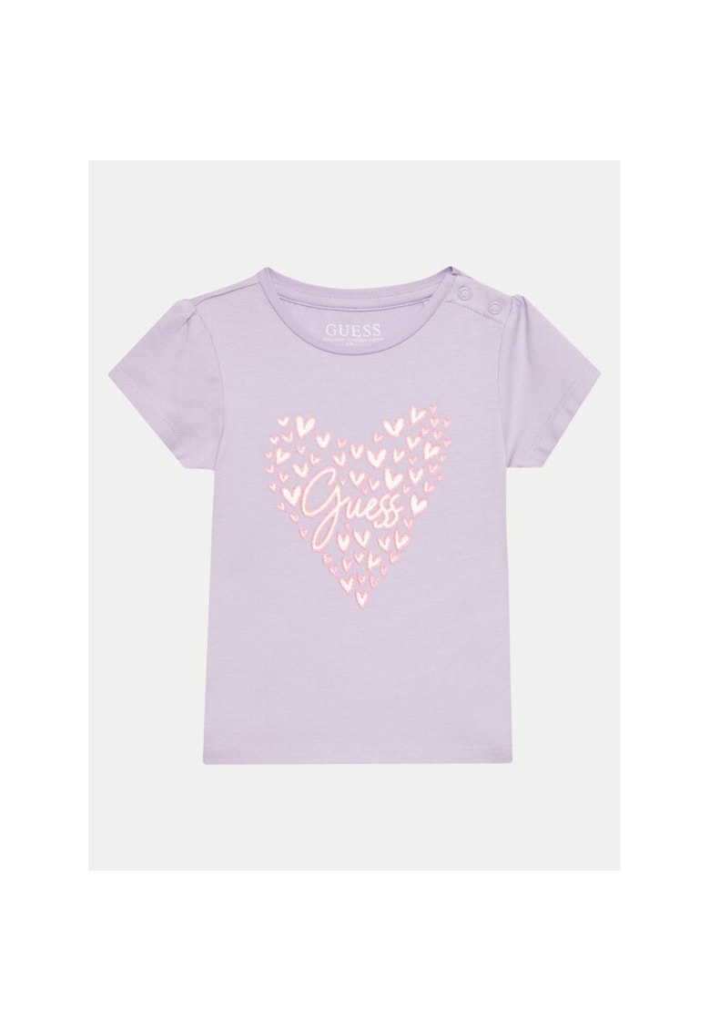 Tricou cu imprimeu cu inimioare - Violet
