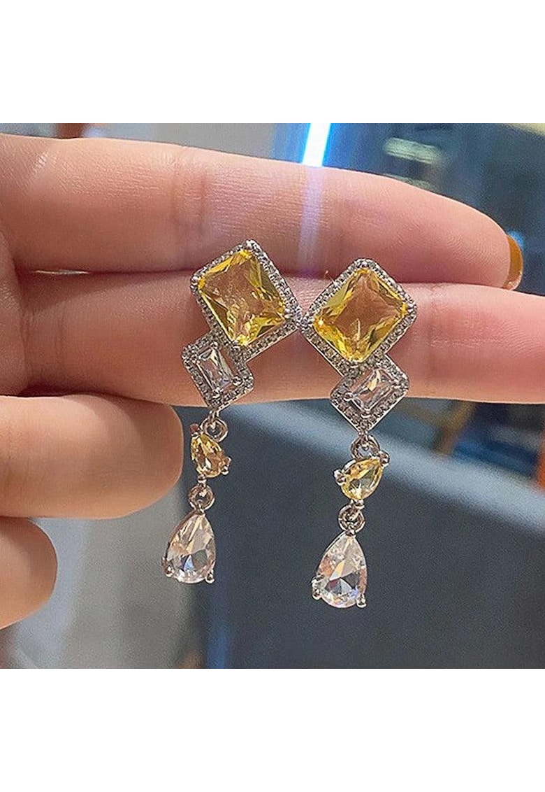 Cercei argintii - lungi - cu pietre din zirconiu - Mads C3 -