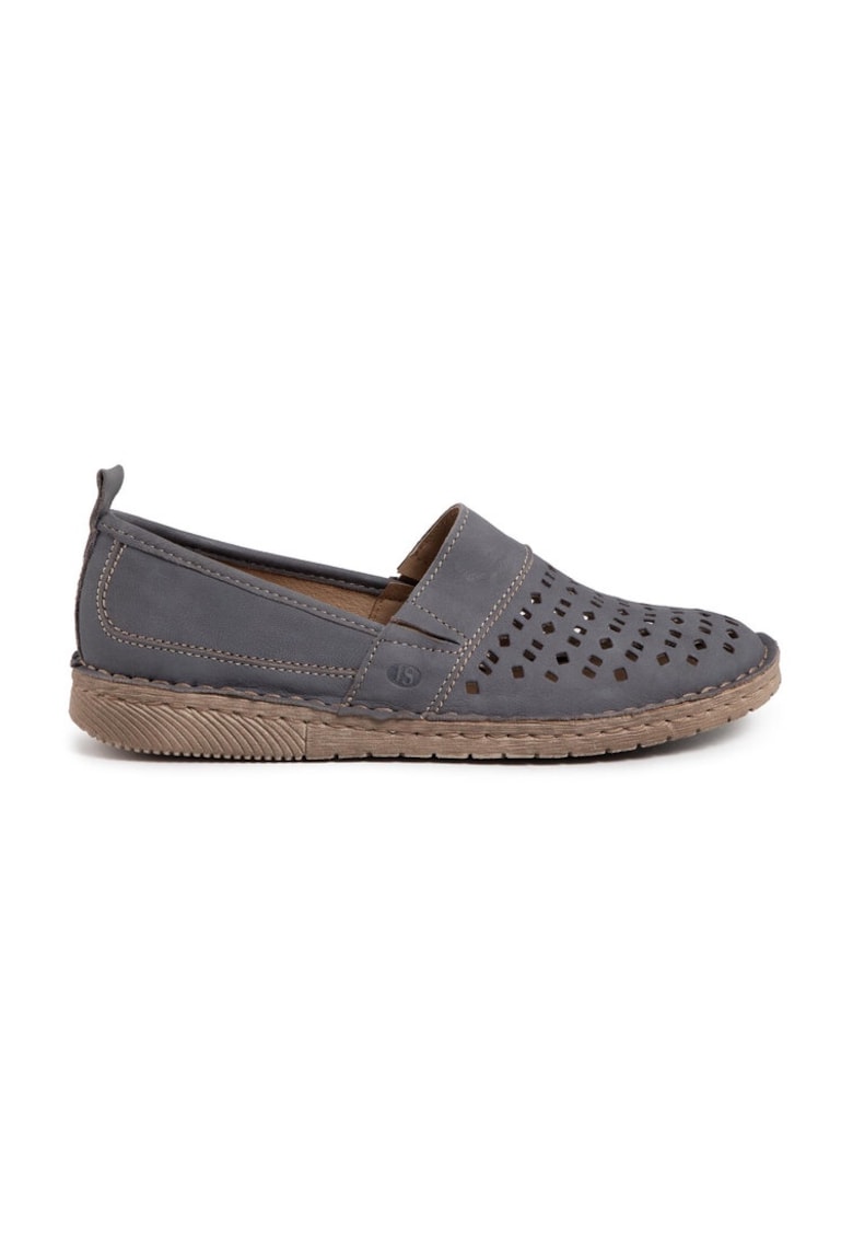 Pantofi dama - 206715 - Piele nabuc - Maro - Gri
