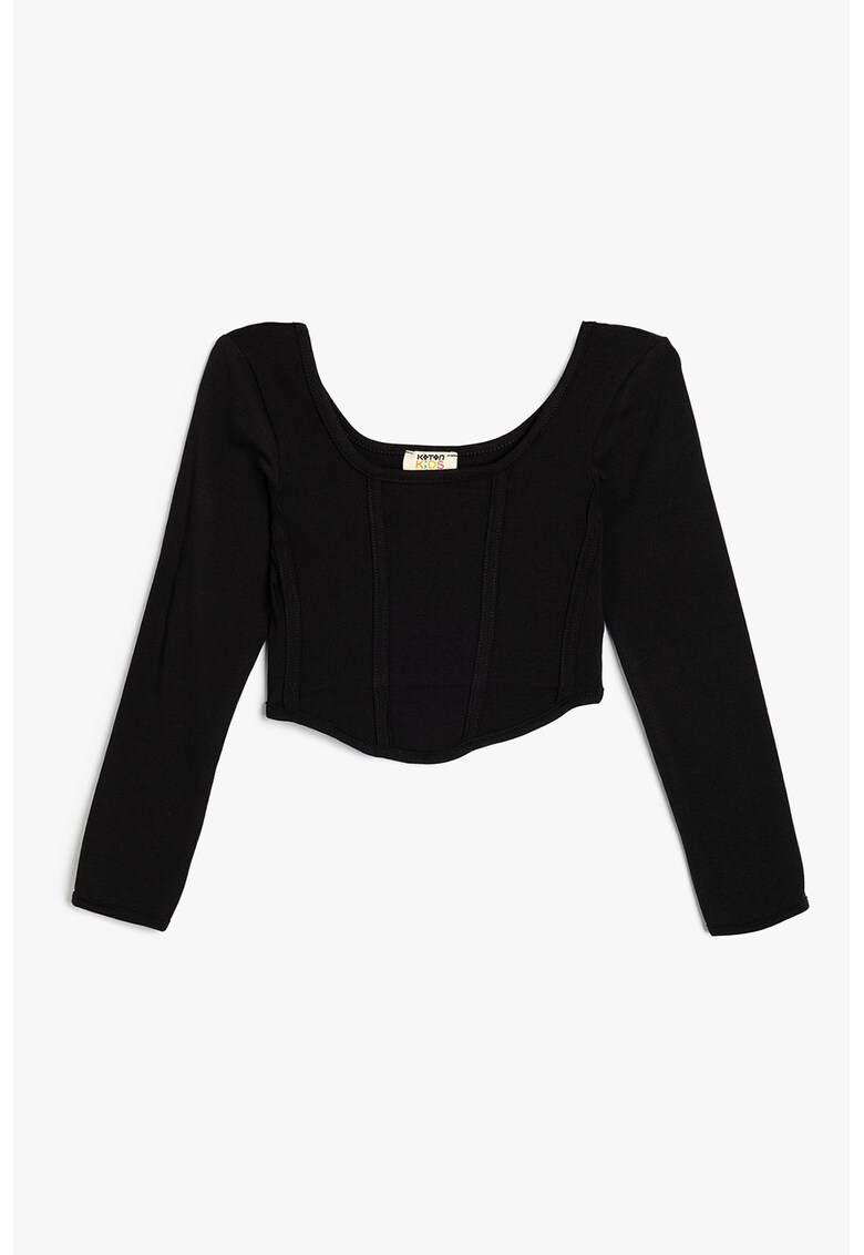 Bluza crop cu decolteu rotund