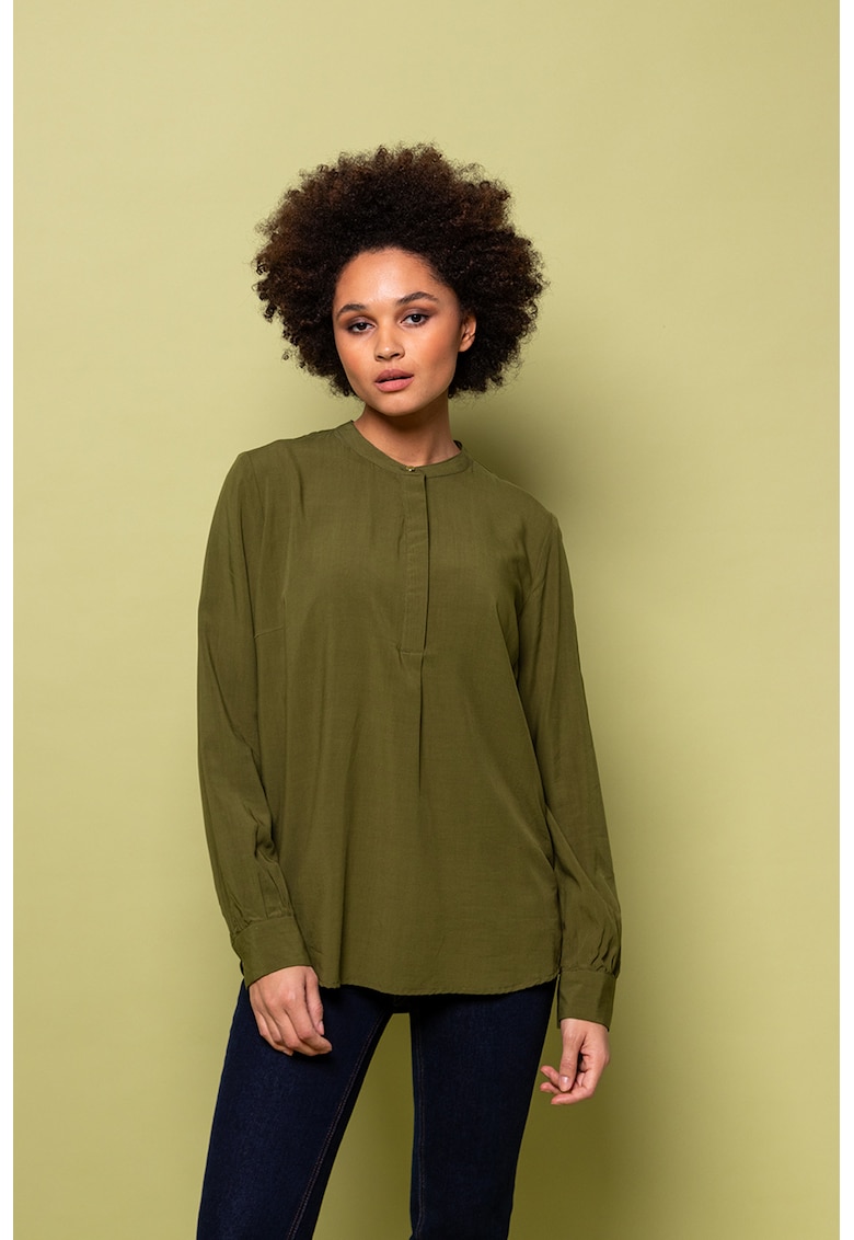 Bluza cu decolteu la baza gatului Reba - Verde masliniu