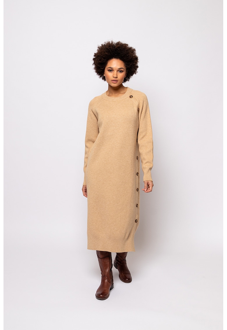 Rochie cu decolteu rotund si nasturi laterali Heather