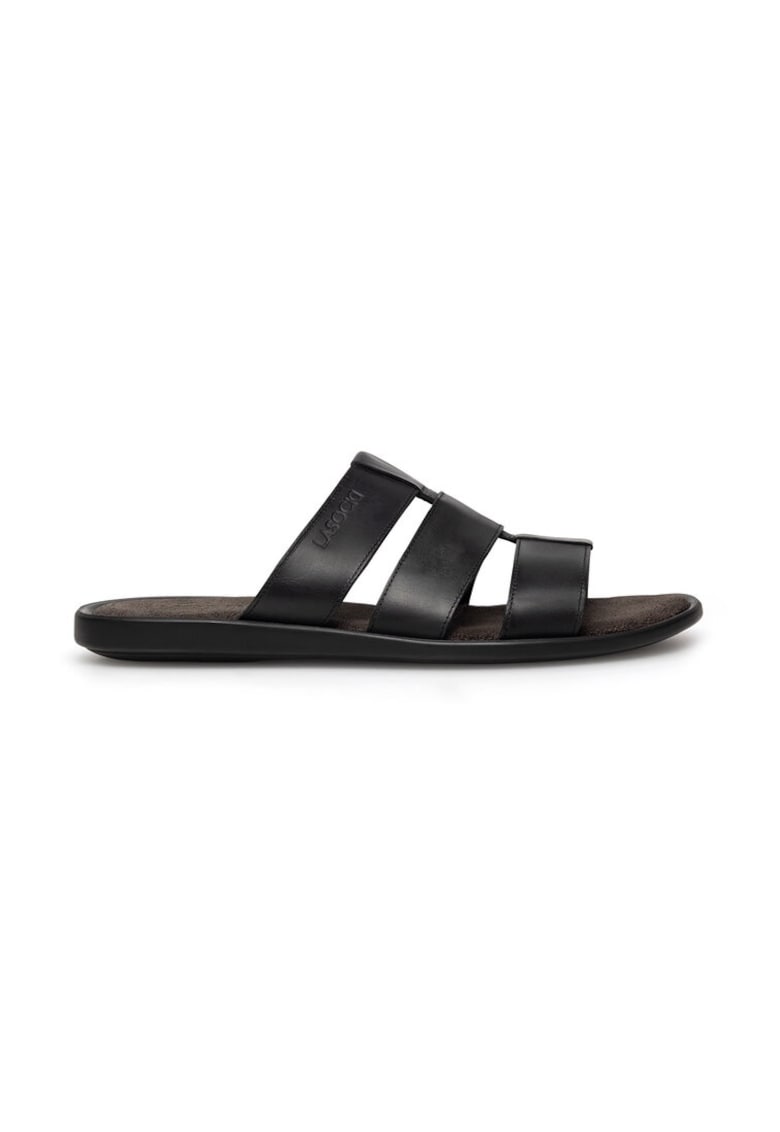 Slapi barbati - 590559 - Piele naturala - Negru