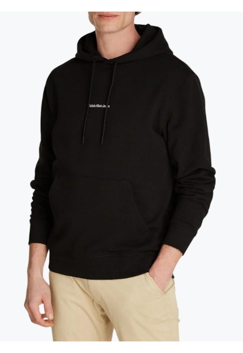 Hanorac barbati Grid Monogram J30J325639 - croiala Regular Fit - Negru - Negru