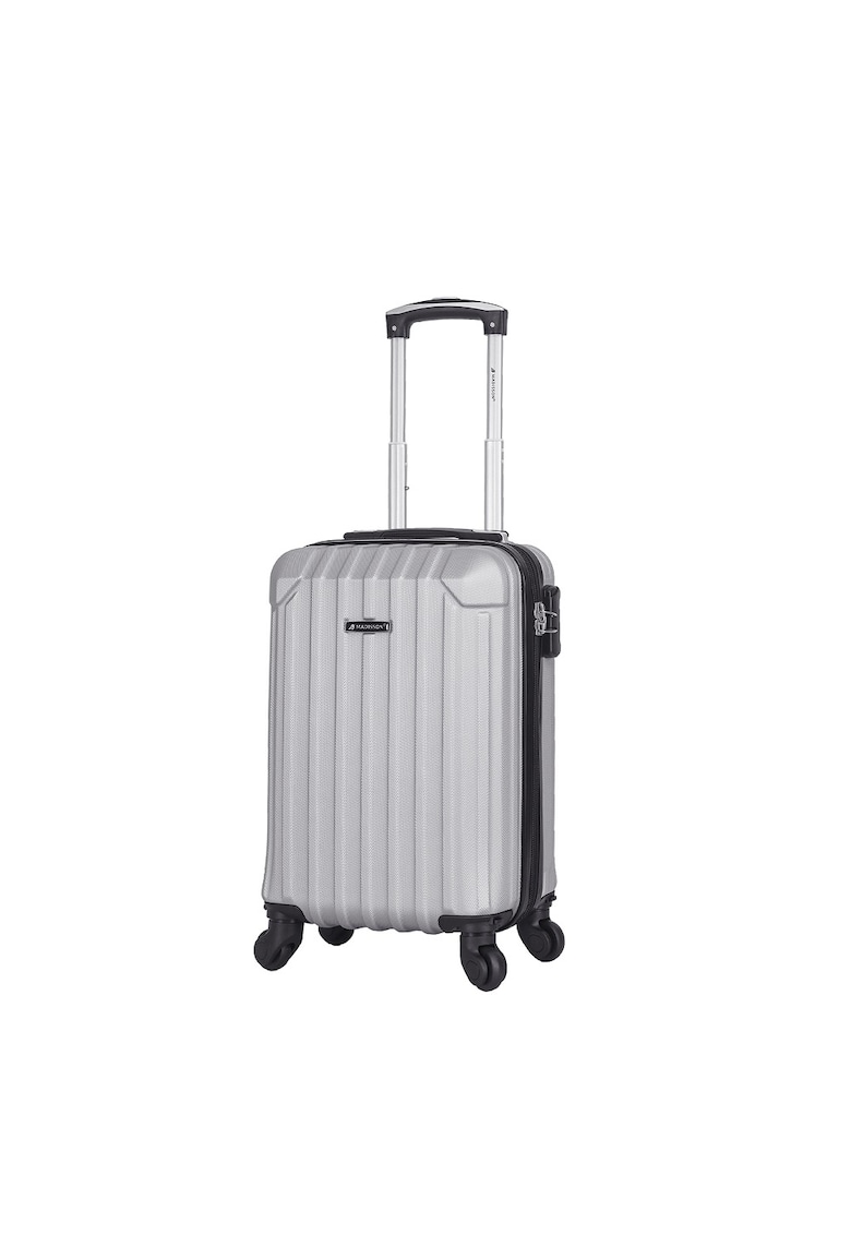Troler de cabina XS SW44204 - ABS - 4 roti detasabile - cifru - 52 cm - argintiu