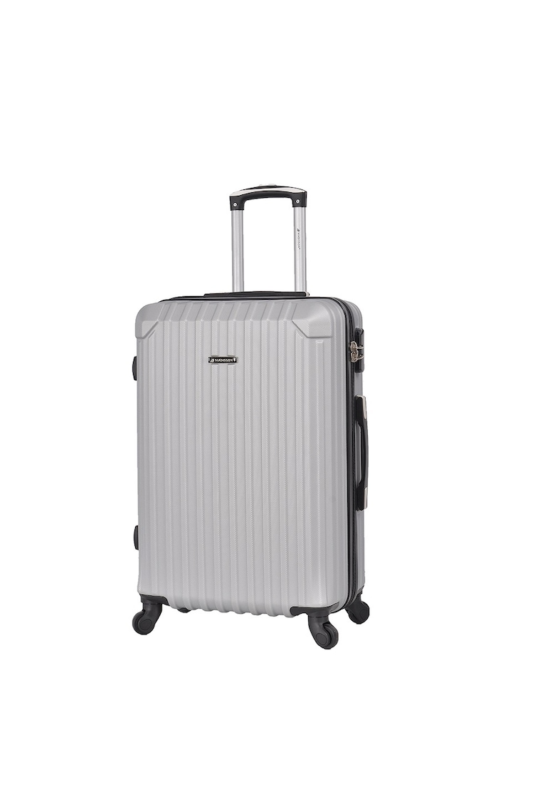 Troler mediu SW44204 - ABS - 4 roti - cifru - 66 cm - argintiu