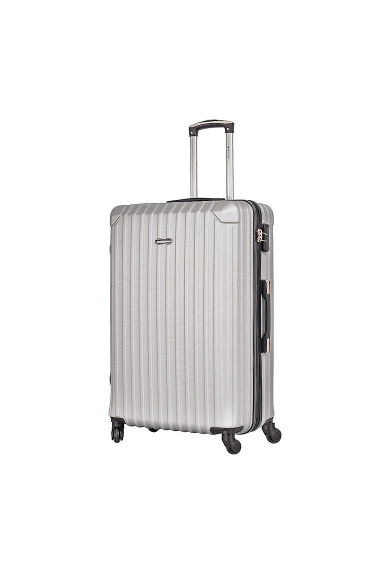 Troler mare SW44204 - ABS - 4 roti - cifru - 76 cm - argintiu