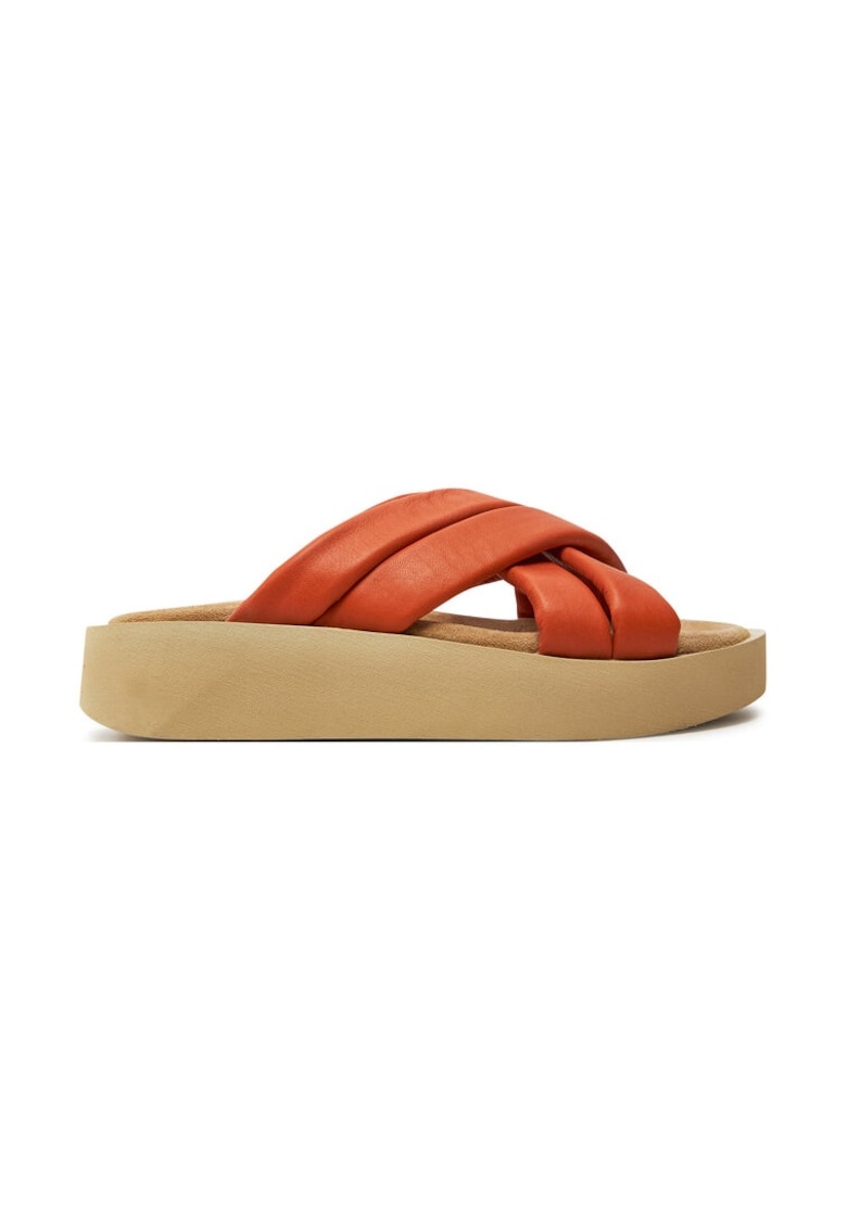 Slapi dama - 303741 - Piele naturala - Coral