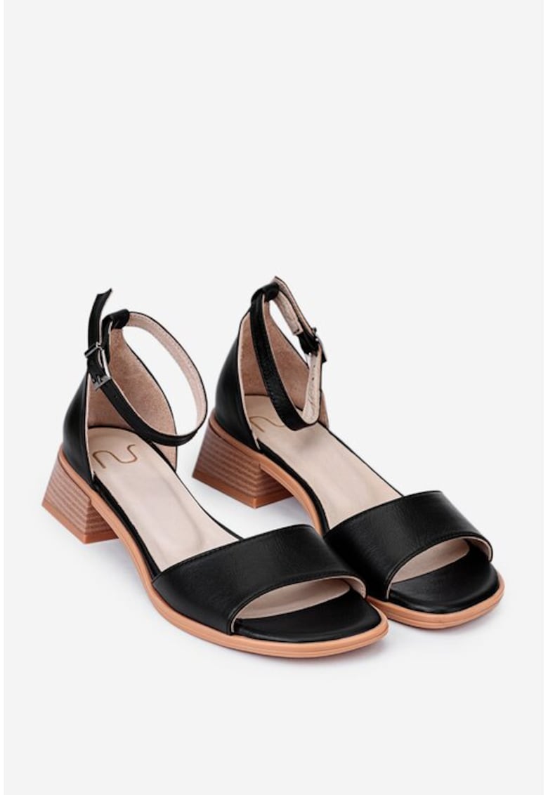 Sandale din piele naturala neagra