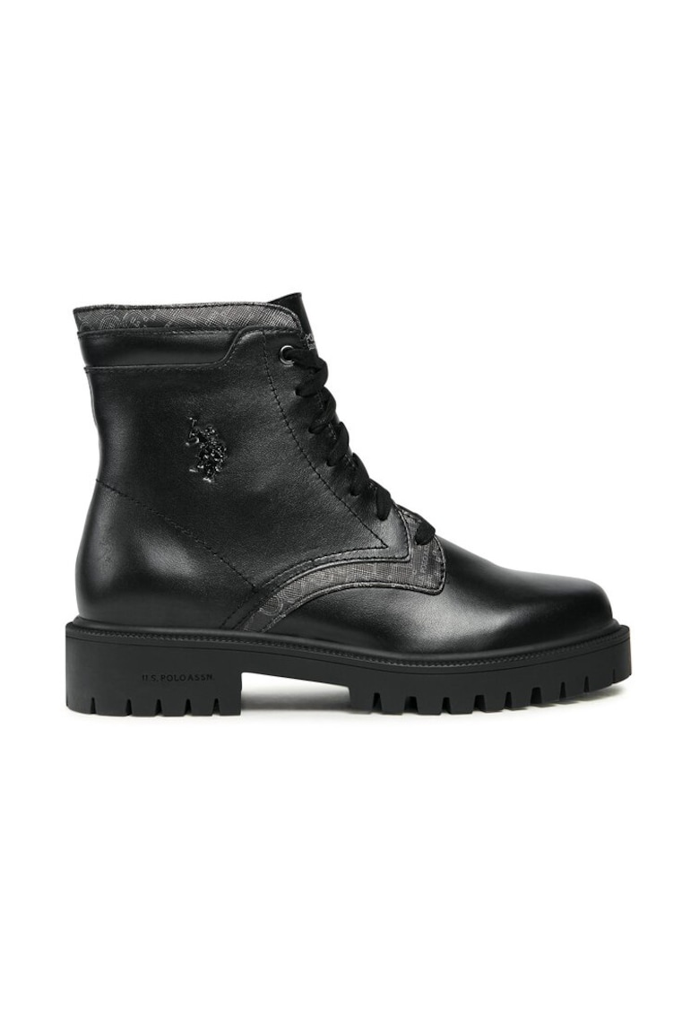 US POLO ASSN Botine dama - US POLO ASSN - 303154 - Piele ecologica - Negru - Negru