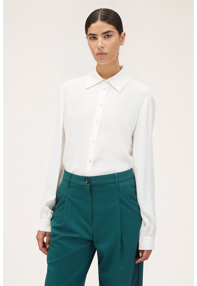 Camasa de viscoza cu guler ascutit