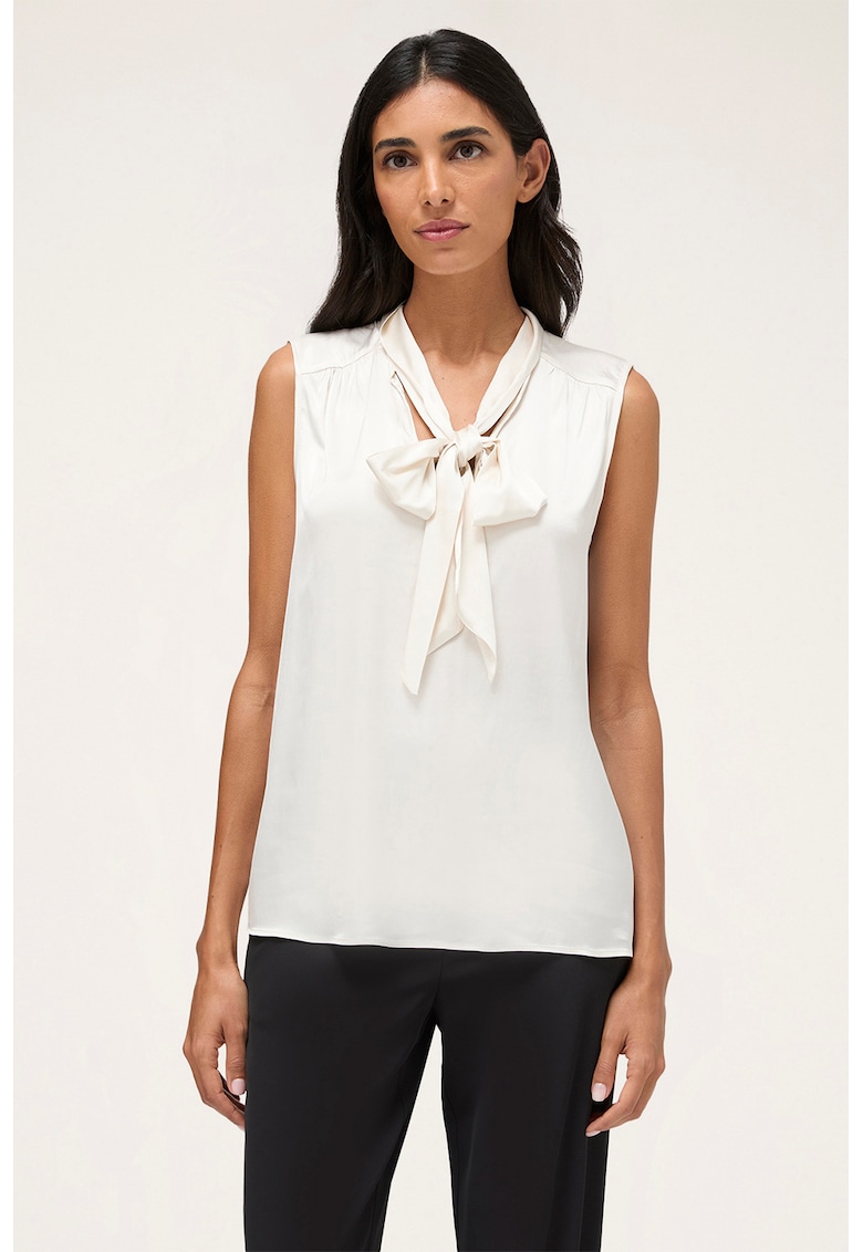 Top de satin cu funda din panglici