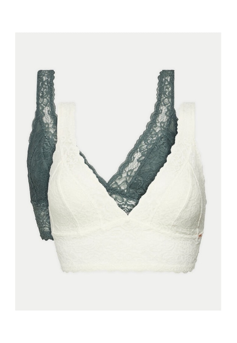 Set 2 sutiene - 155888 - Ecru/Verde - Poliamida