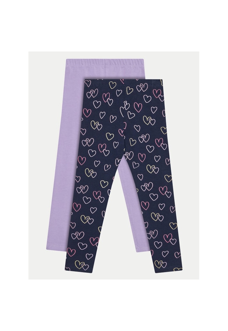 Set 2 perechi pantaloni copii - 832858 - Violet - Bumbac