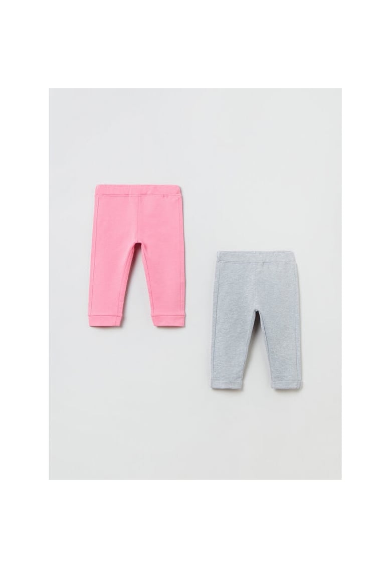 Set 2 perechi pantaloni copii -  109938 - Roz/Gri - Bumbac