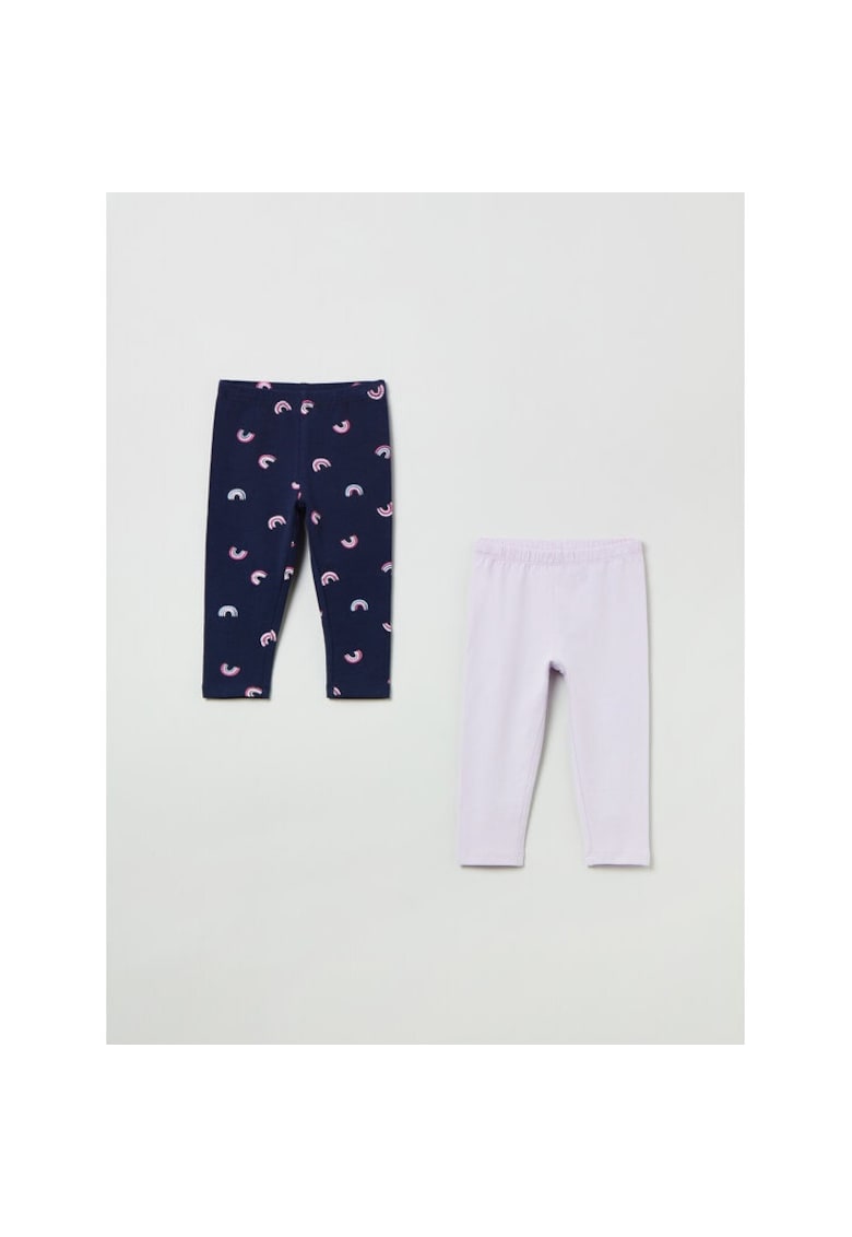 Set 2 perechi pantaloni copii - 35960 - Violet/Bleumarin - Bumbac