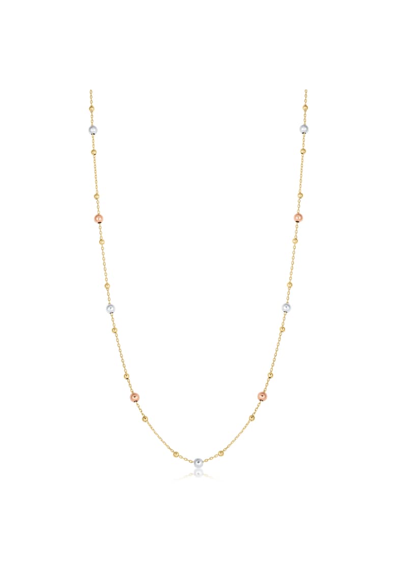 Colier din Aur Galben - Alb si Roz de 18 Kt cu Bile - 2.06g