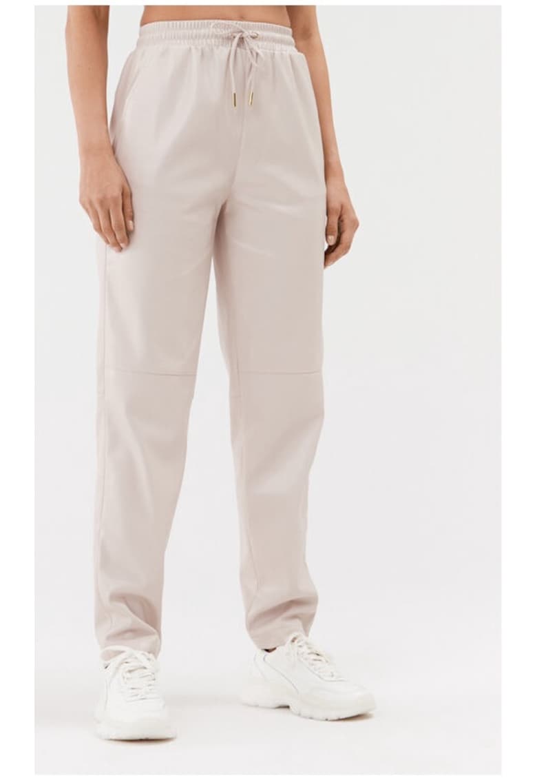 Pantaloni dama - 2534 - Bej - Piele Ecologica