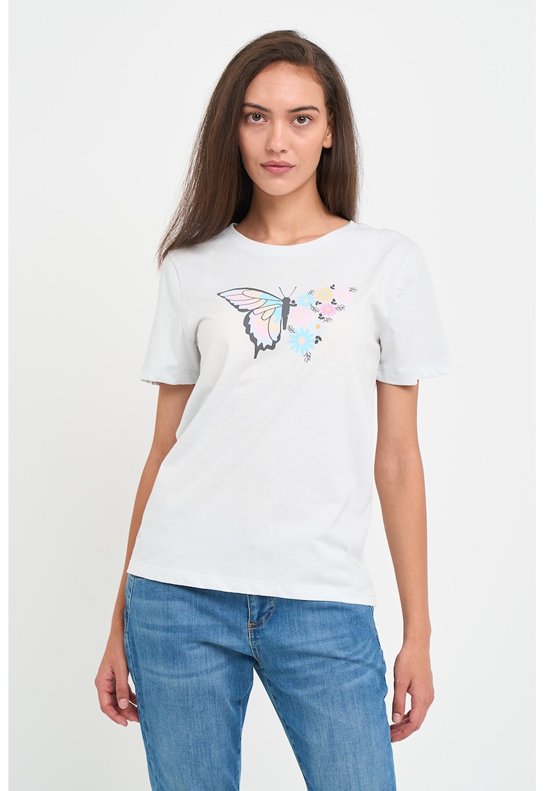Tricou cu decolteu rotund - Alb