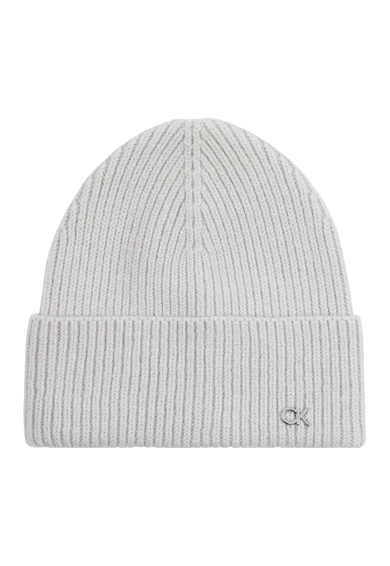 Caciula din amestec de lana cu logo metalic