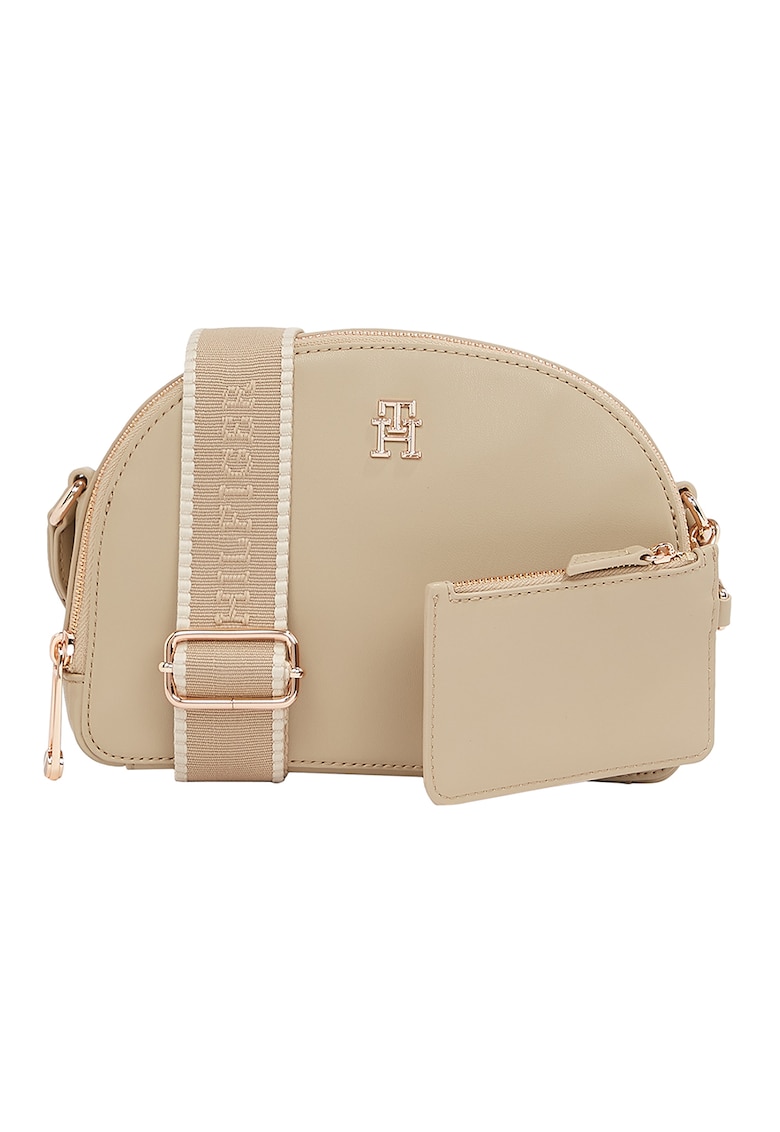 Geanta crossbody in forma de semi-luna cu etui