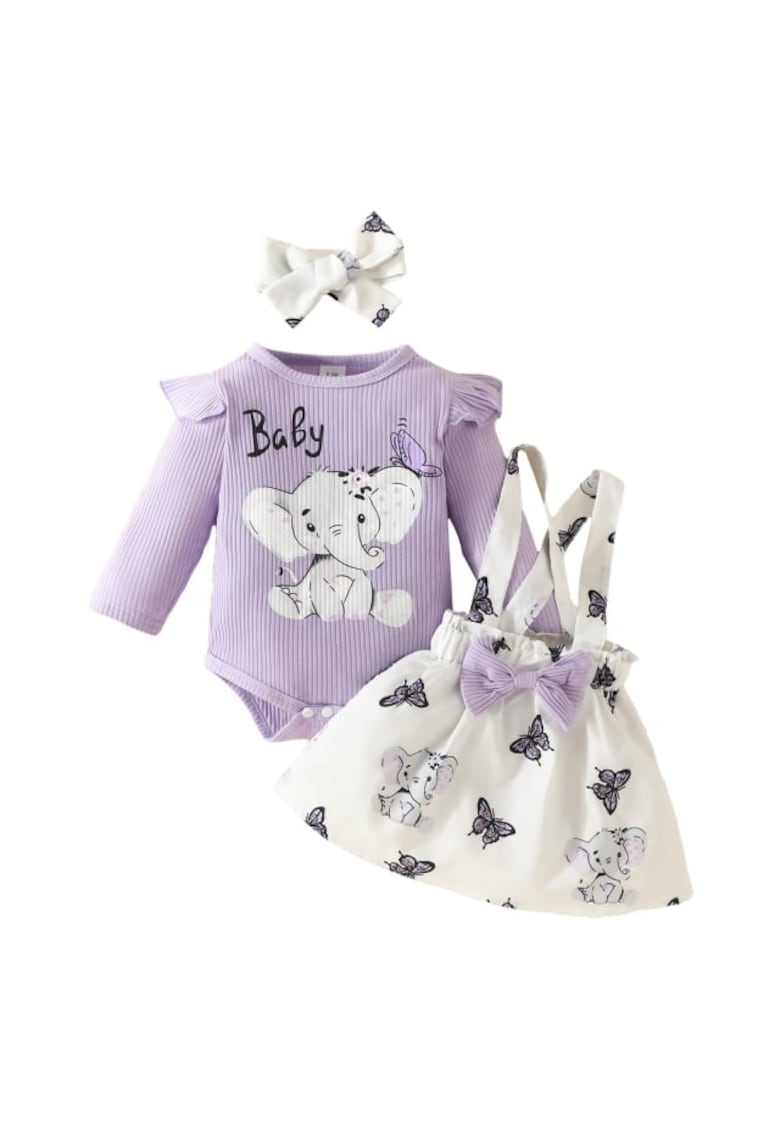 Sarafan Cu Body Si Bentita - Model Baby Elephant - Fete - Maneca lunga - Multicolor