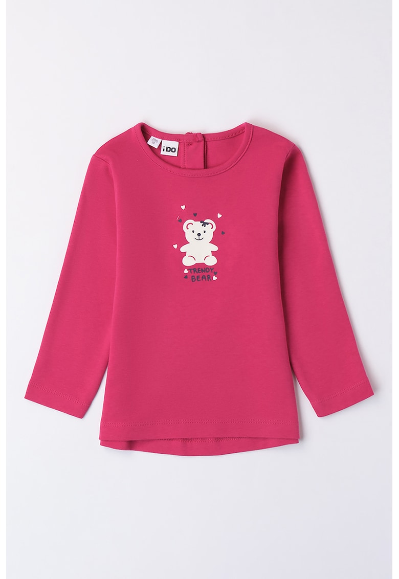 Bluza de bumbac cu imprimeu ursulet