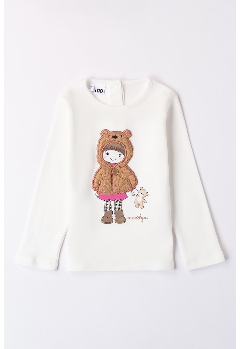 Bluza de bumbac cu imprimeu