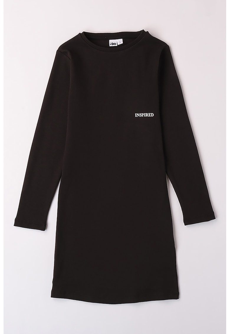 Rochie cu decolteu la baza gatului si maneci lungi Rochie cu decolteu la baza gatului si maneci lungi