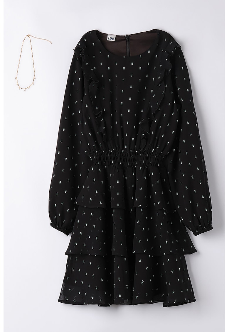 Set de colier si rochie evazata - Negru