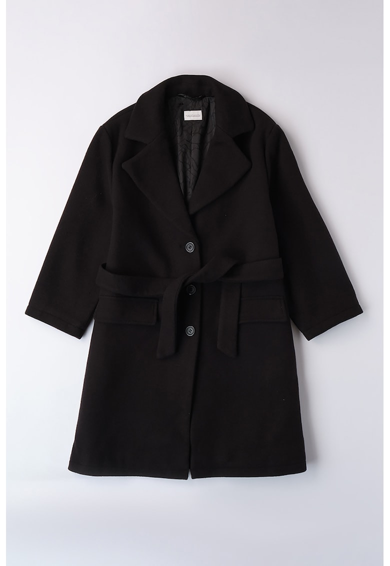 Palton cu nasturi si cordon in talie