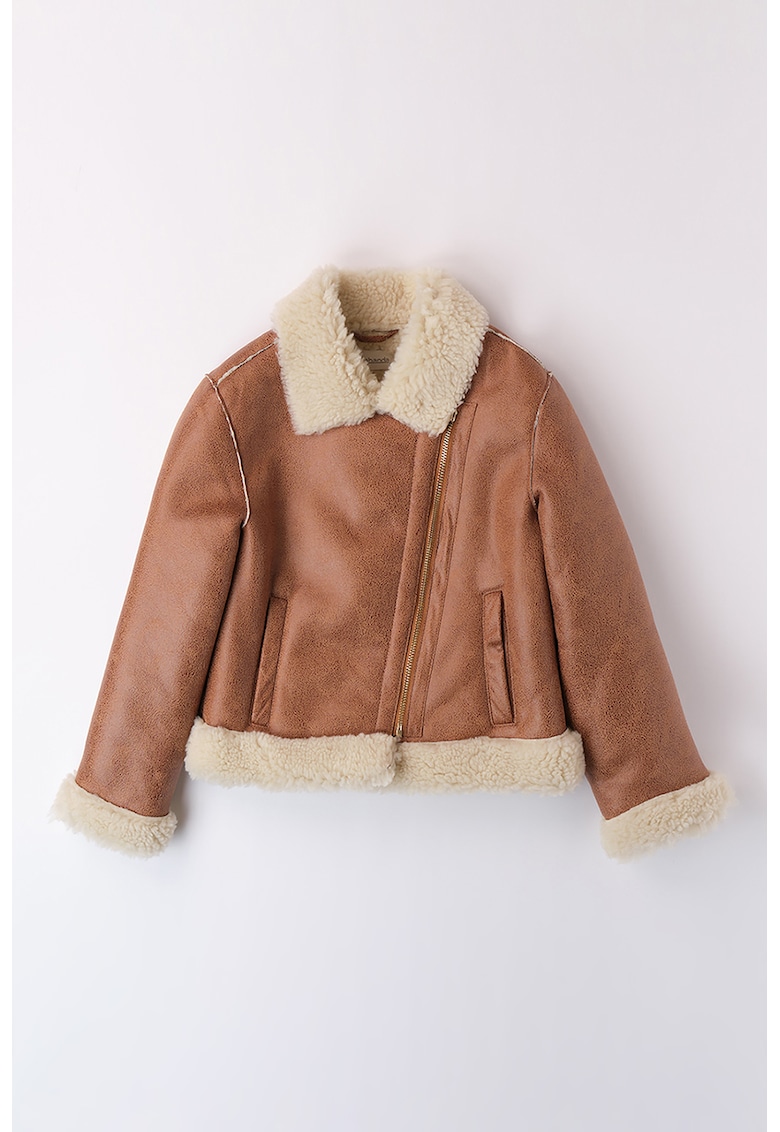 Jacheta cu blana shearling sintetica