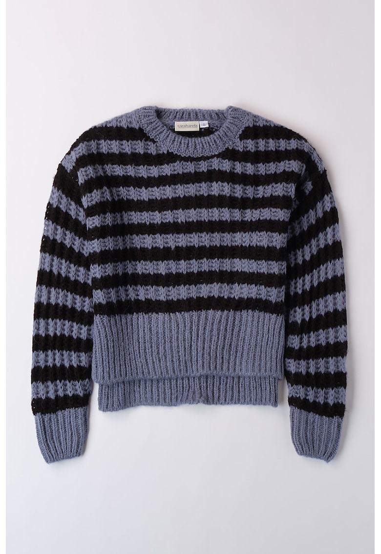 Pulover asimetric cu model in dungi Pulover asimetric cu model in dungi