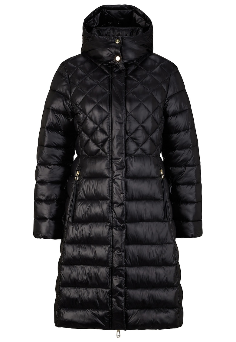 Geaca matlasata lunga cu buzunare cu fermoar