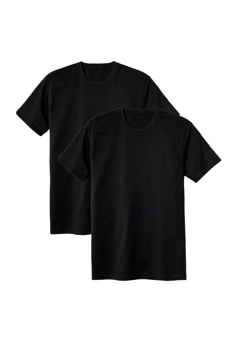Calida Set de tricouri cu decolteu la baza gatului - 2 piese - Negru