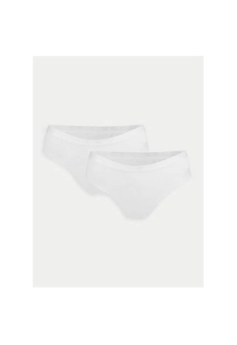 Set 2 perechi chiloti dama - Alb - Bumbac