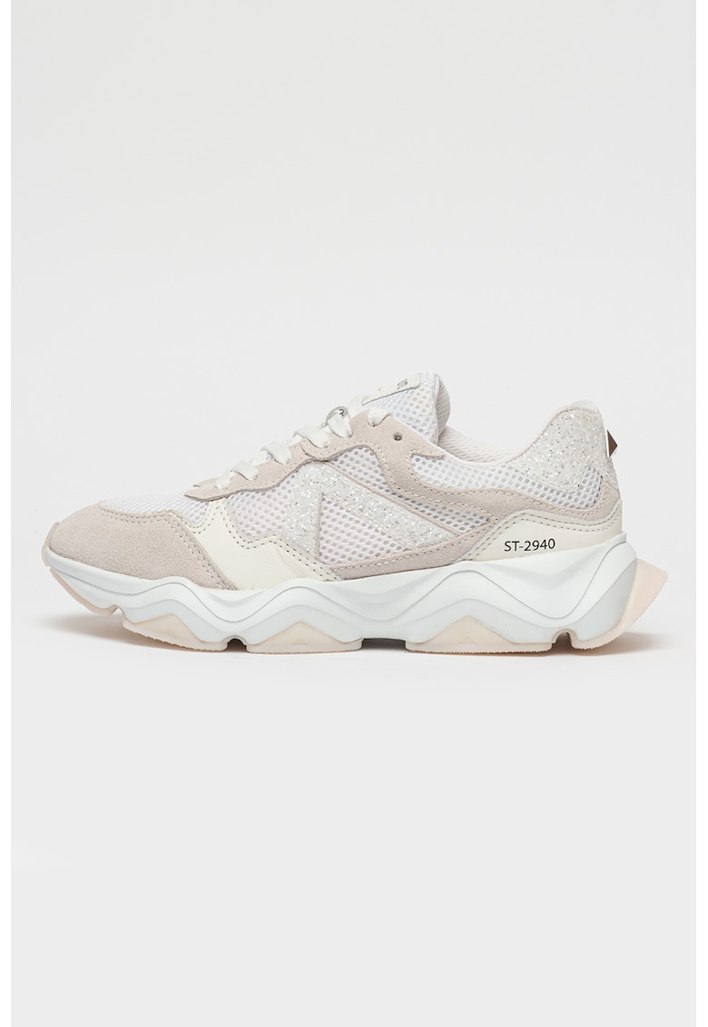 Pantofi sport d cu garnituri din piele si plasa ST-2940