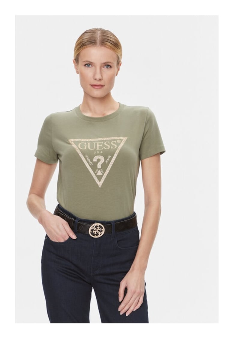 Tricou dama - 398354 - Verde - Bumbac -