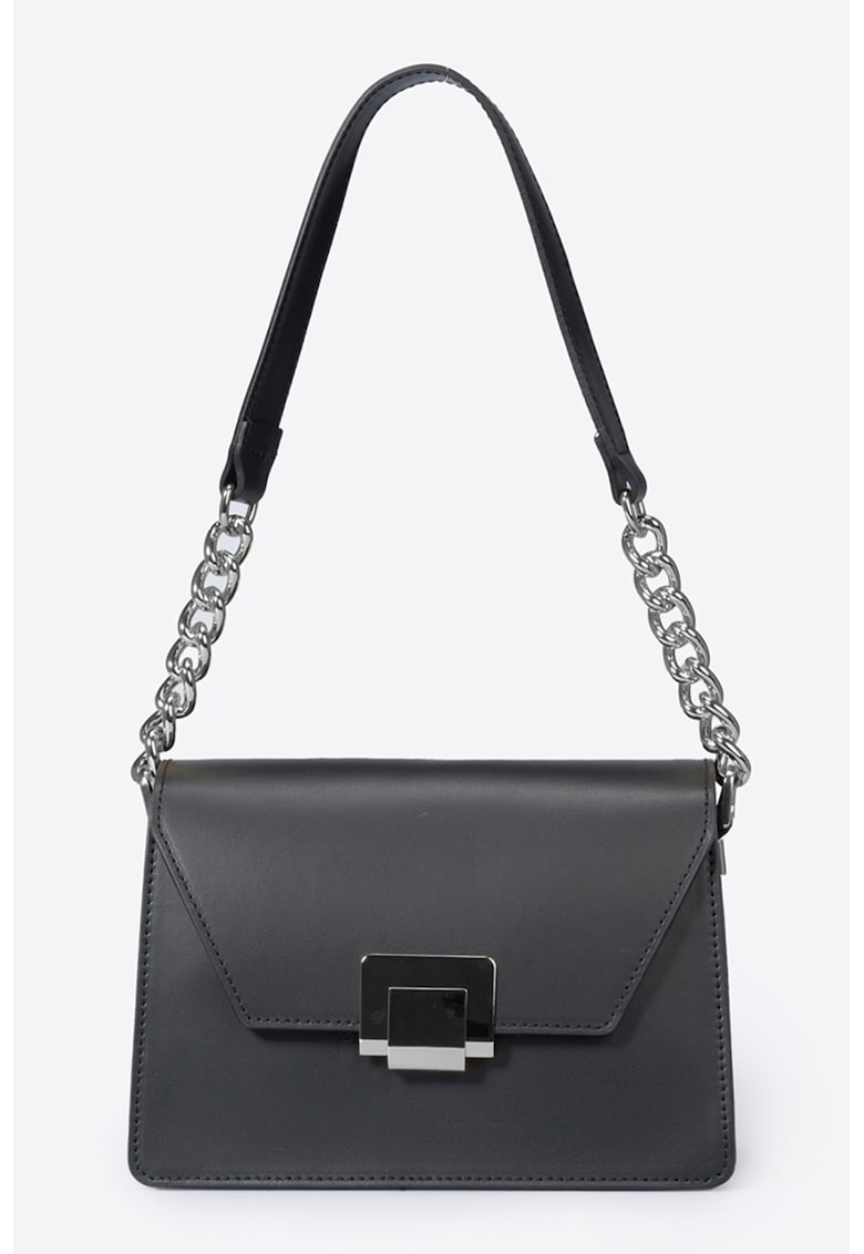 Geanta din piele cu bareta de umar din lant