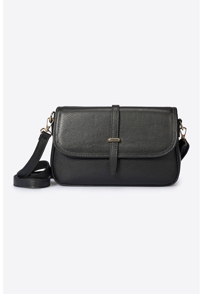Geanta crossbody de piele cu aspect texturat